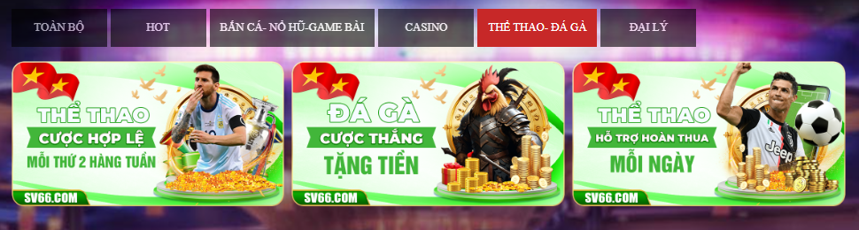 Khuyến mãi SV66 - Tổng hợp về những chương trình ưu đãi hot 6 Chuyên mục thể thao SV66 có những khuyến mãi gì?